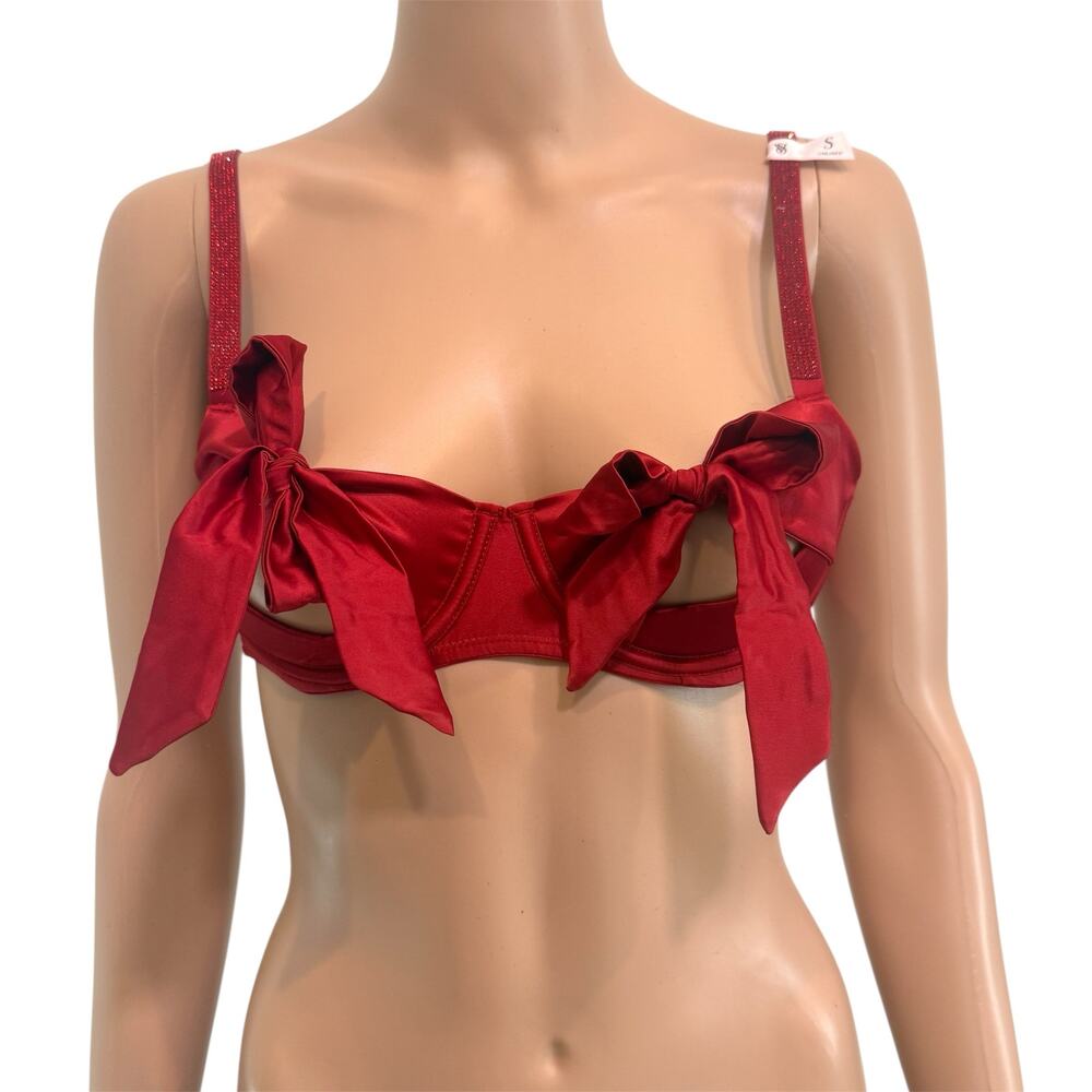 Victoria's Secret small Dream Angels bow cutout balconette bra BC 3189